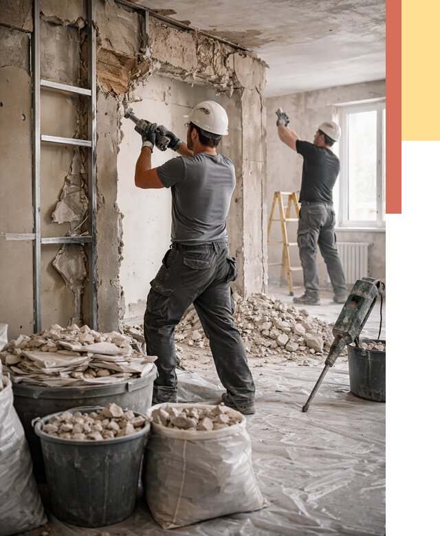 Демонтажные работы в Горячем Ключе от 2790 руб. — услуги и цена под ключ | ОТДЕЛОЧНИК-Грч