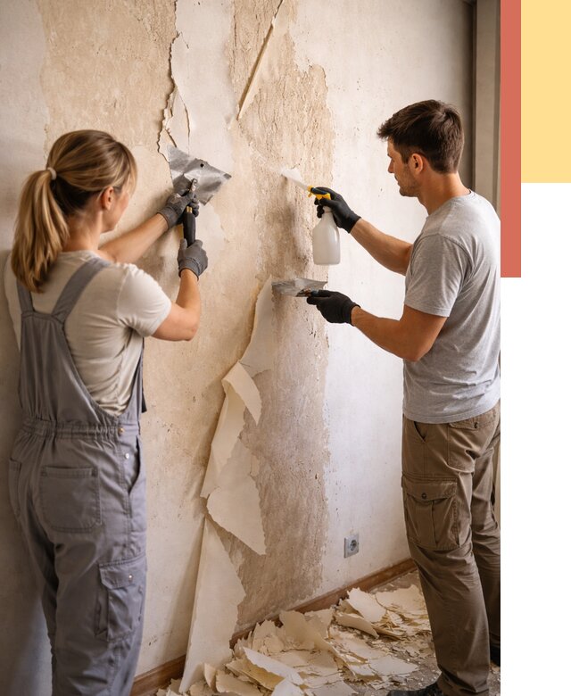 Снятие старых обоев в Горячем Ключе от 5425 руб. под ключ недорого | ОТДЕЛОЧНИК-Грч