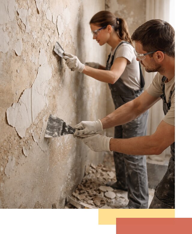 Снятие старой шпаклевки и подготовка поверхностей в Горячем Ключе