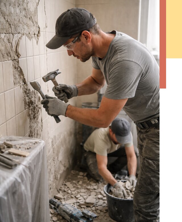 Демонтаж плитки со стен в Горячем Ключе от 878 руб. — быстро и недорого | ОТДЕЛОЧНИК-Грч