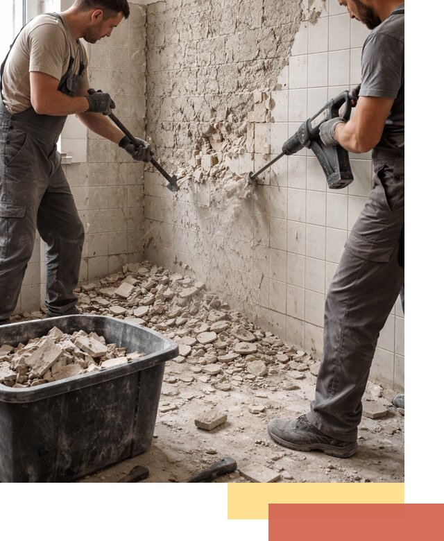 Демонтаж плитки со стен в Горячем Ключе быстро и аккуратно