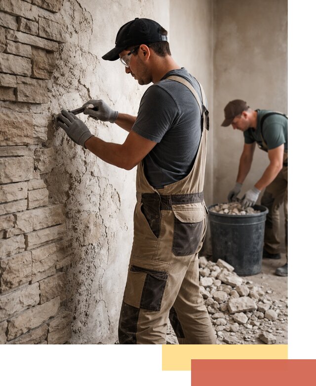 Демонтаж декоративного камня в Горячем Ключе профессионально и безопасно