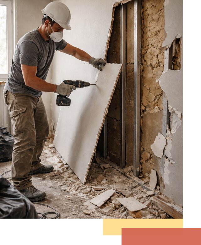 Демонтаж гипсокартона со стен в Горячем Ключе качественно и быстро