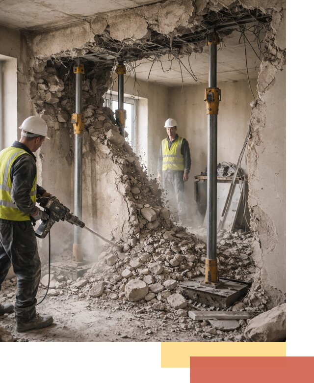 Снос несущих стен в Горячем Ключе с гарантией безопасности и качества