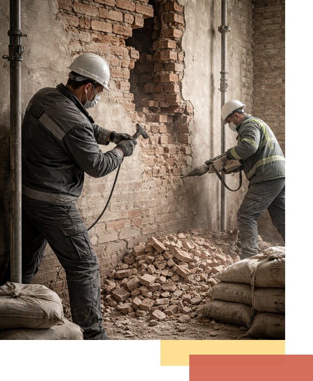 Демонтаж кирпичных стен в Горячем Ключе быстро и безопасно