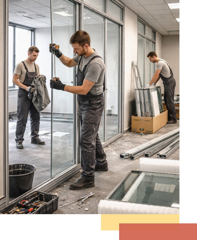 Демонтаж стеклянных перегородок в Горячем Ключе быстро и безопасно