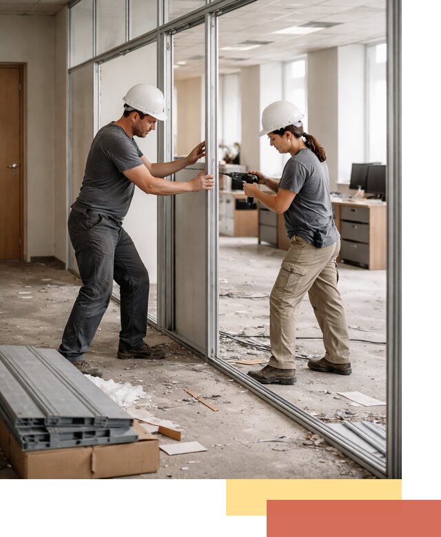 Демонтаж алюминиевых перегородок в Горячем Ключе быстро и аккуратно