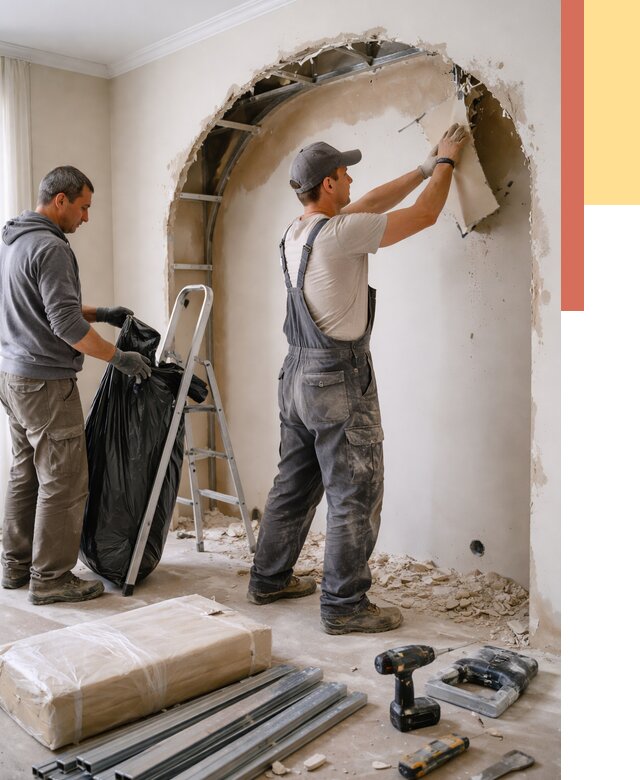 Демонтаж арки из гипсокартона в Горячем Ключе от 3617 руб. — услуги под ключ | ОТДЕЛОЧНИК-Грч