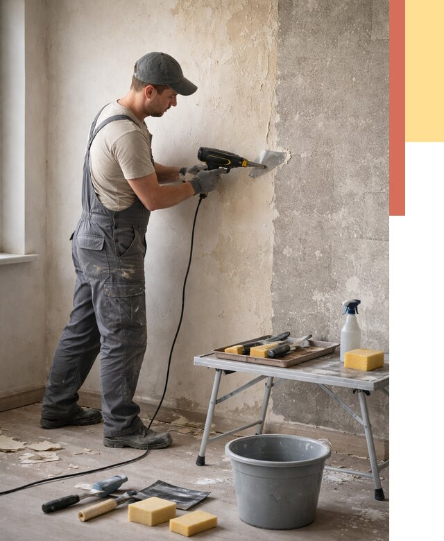 Очистка стен от клея в Горячем Ключе от 1912 руб. — снятие и удаление клея со стен | ОТДЕЛОЧНИК-Грч