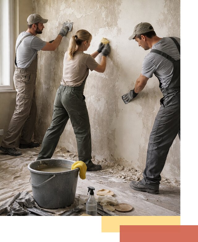 Очистка стен от клея и грунтовки в Горячем Ключе качественно и быстро