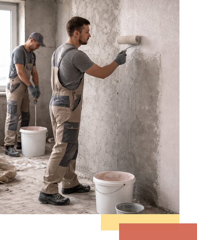 Нанесение бетоноконтакта на стены в Горячем Ключе для последующей отделки