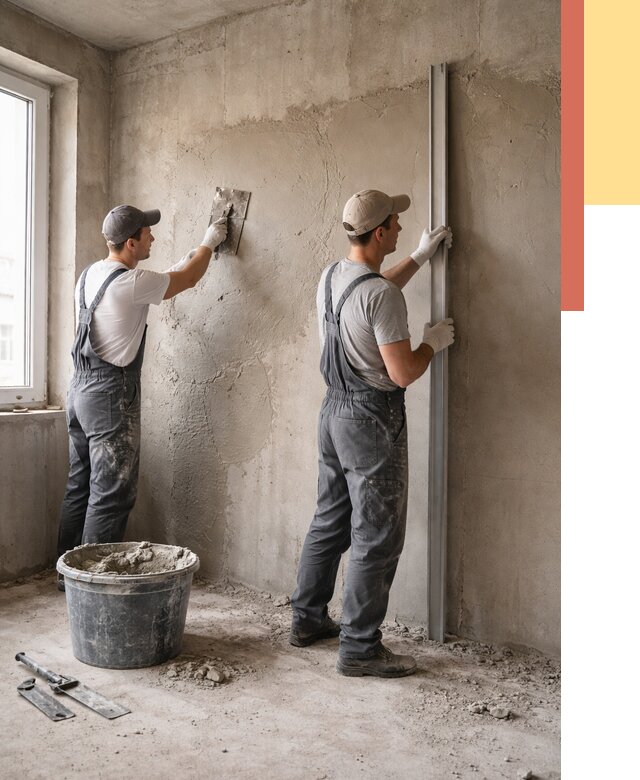 Штукатурка бетонных стен в Горячем Ключе от 4650 руб/м² — качественно и быстро | ОТДЕЛОЧНИК-Грч