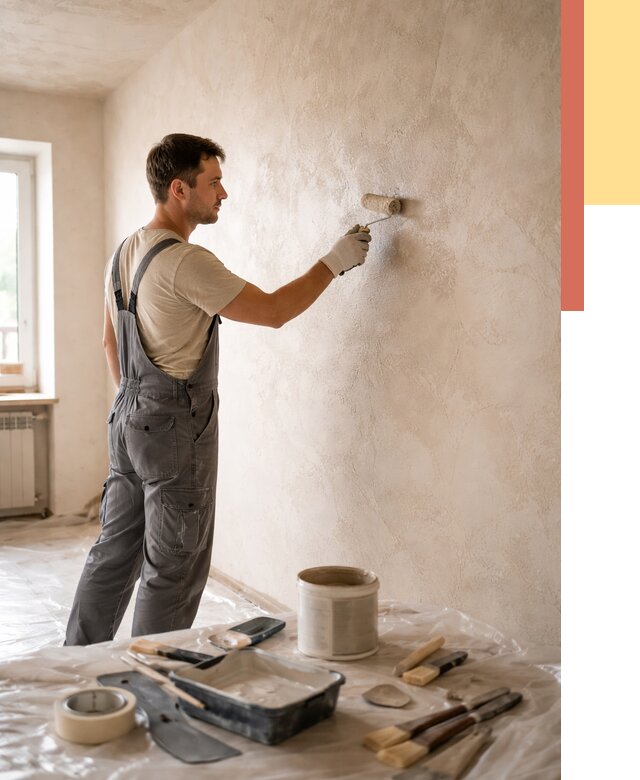 Нанесение лессирующей краски по декоративке в Горячем Ключе от 1808 руб. | ОТДЕЛОЧНИК-Грч