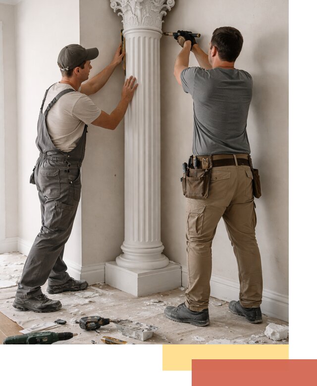 Установка декоративных колонн в Горячем Ключе под ключ