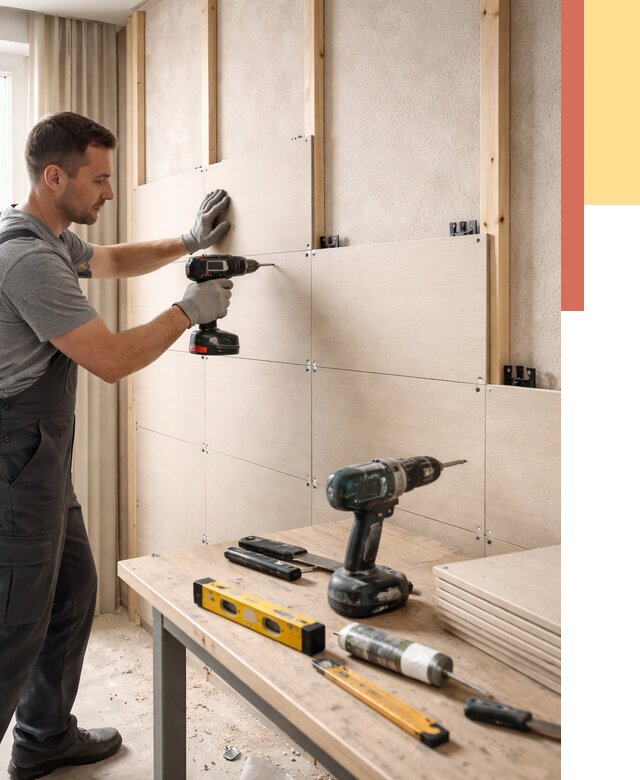 Монтаж МДФ панелей на стены в Горячем Ключе от 1292 руб. под ключ | ОТДЕЛОЧНИК-Грч