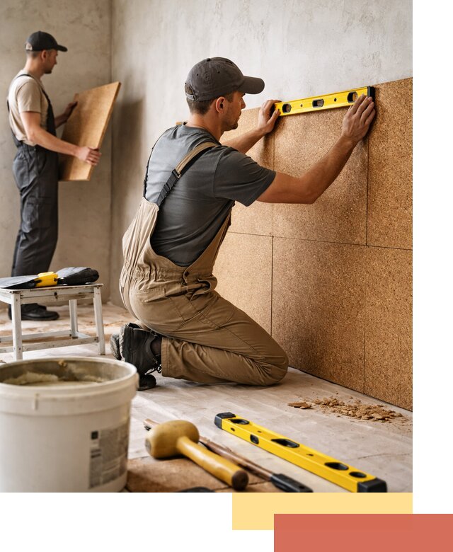 Монтаж пробковых панелей на стены в Горячем Ключе быстро и качественно