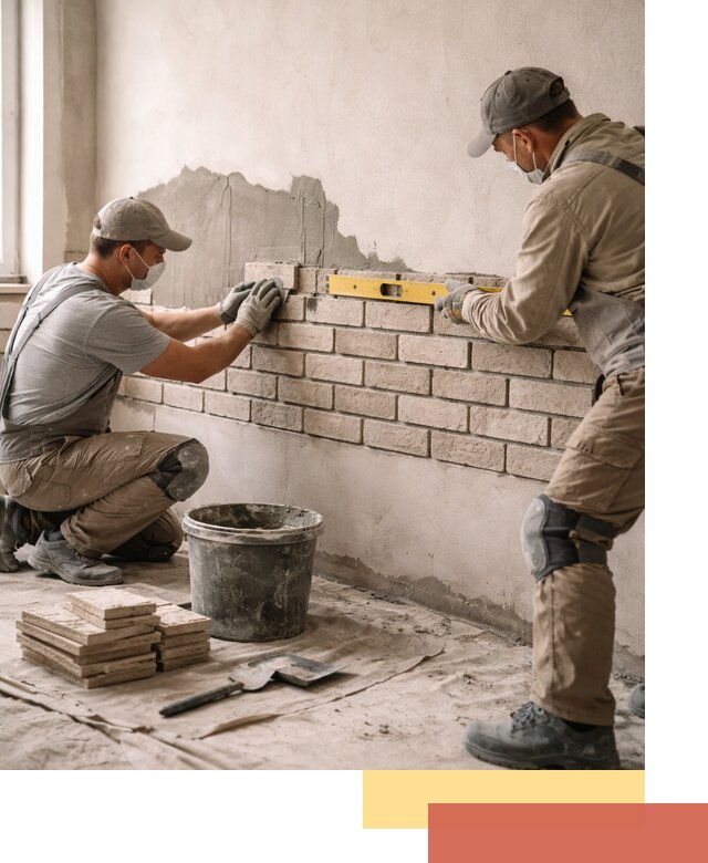 Монтаж декоративного кирпича профессионально в Горячем Ключе