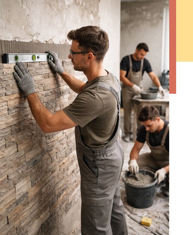 Монтаж искусственного камня в Горячем Ключе от 4650 руб. под ключ | ОТДЕЛОЧНИК-Грч