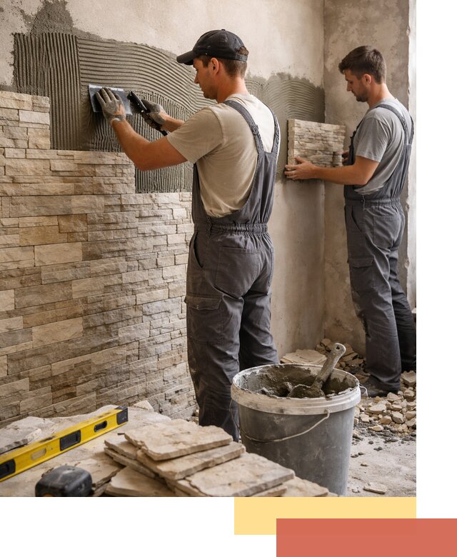 Монтаж искусственного камня в Горячем Ключе — облицовка стен и фасадов