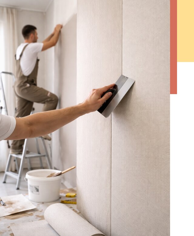 Поклейка текстильных обоев в Горячем Ключе от 4650 руб. под ключ | ОТДЕЛОЧНИК-Грч