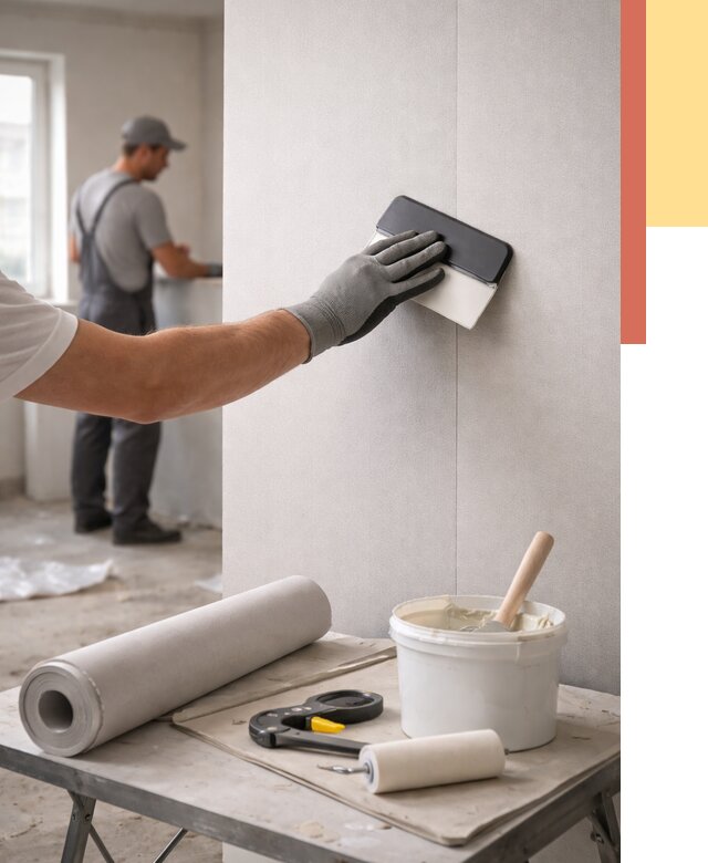 Поклейка обоев под покраску в Горячем Ключе от 3617 руб. за м2 | ОТДЕЛОЧНИК-Грч