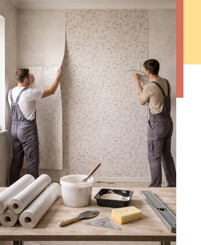 Поклейка обоев с подбором рисунка в Горячем Ключе от 3617 руб. | ОТДЕЛОЧНИК-Грч - быстро и недорого