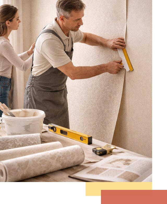 Поклейка обоев с подбором рисунка в Горячем Ключе