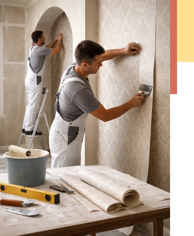 Поклейка обоев на сложные стены в Горячем Ключе от 2893 руб. под ключ | ОТДЕЛОЧНИК-Грч