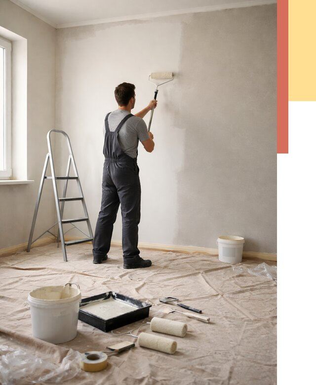 Покраска стен моющейся краской в Горячем Ключе от 362 руб./м² — быстро и недорого | ОТДЕЛОЧНИК-Грч