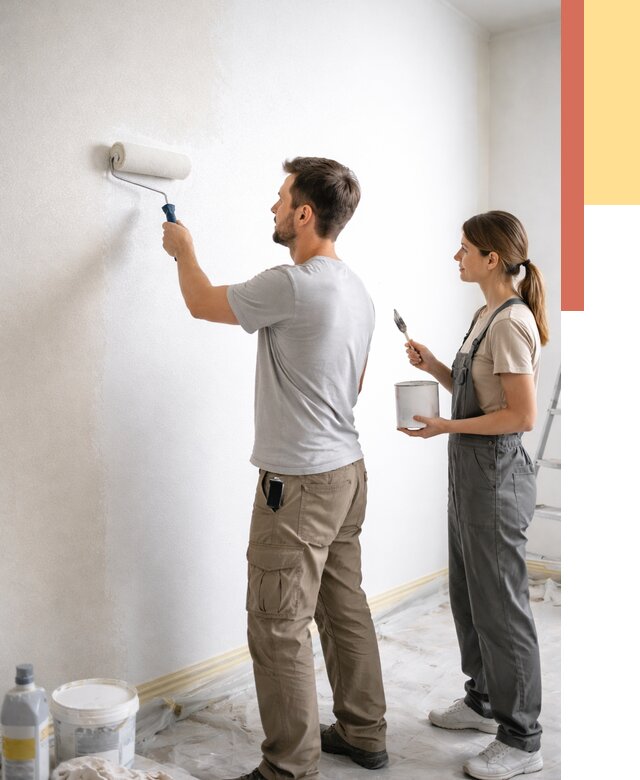 Окраска стен по стеклохолсту в Горячем Ключе от 4650 руб/м² под ключ | ОТДЕЛОЧНИК-Грч