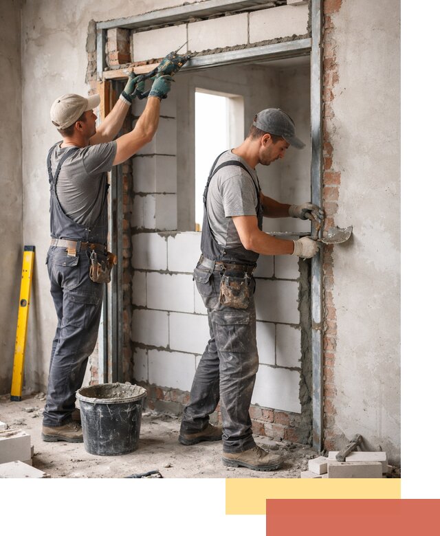 Закладка дверного проема под ключ в Горячем Ключе: демонтаж, монтаж, отделка