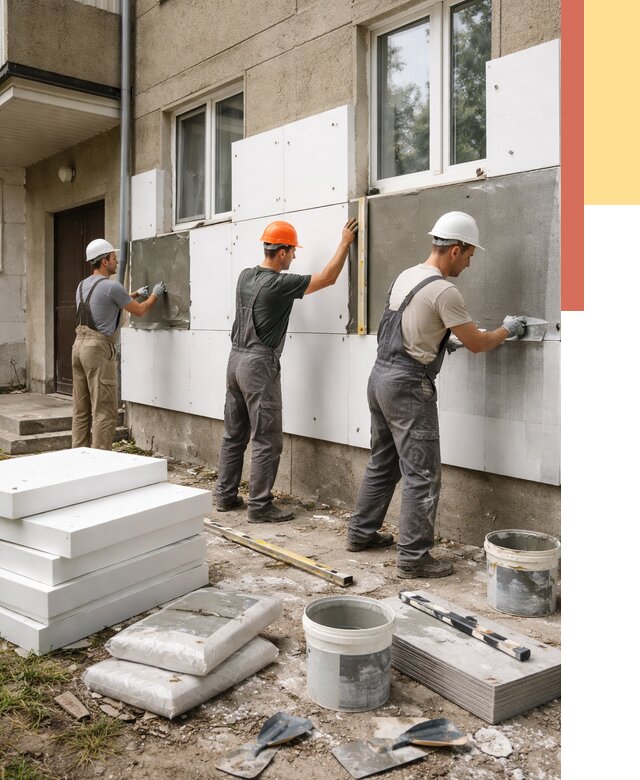 Утепление стен пенопластом в Горячем Ключе от 1808 руб. — недорого и под ключ | ОТДЕЛОЧНИК-Грч