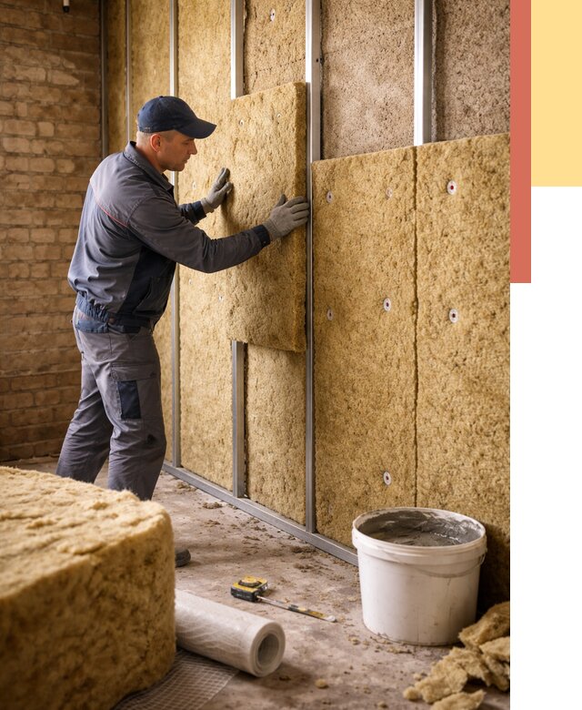 Утепление стен минватой в Горячем Ключе от 1395 руб./м2 — недорого и быстро | ОТДЕЛОЧНИК-Грч