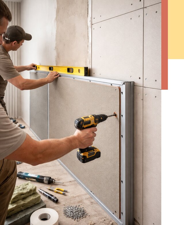 Шумоизоляция стен панелями ЗИПС в Горячем Ключе от 2273 руб./м² под ключ | ОТДЕЛОЧНИК-Грч