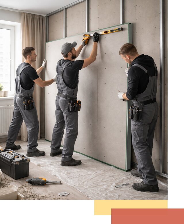 Шумоизоляция стен панелями ЗИПС в Горячем Ключе для жилых и коммерческих помещений