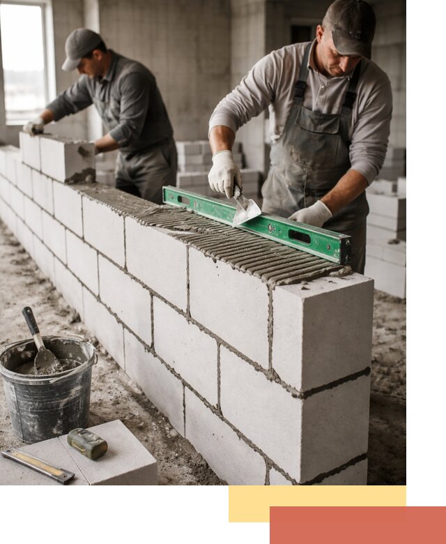 Кладка перегородок из газобетона в Горячем Ключе быстро и качественно