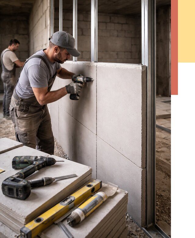 Кладка влагостойких перегородок ПГП в Горячем Ключе от 1240 руб. под ключ | ОТДЕЛОЧНИК-Грч