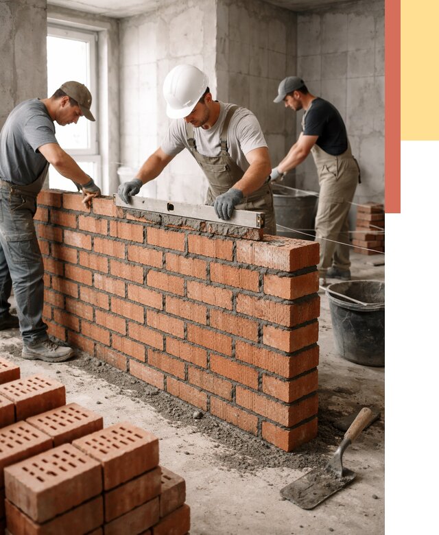 Кладка перегородок из кирпича в Горячем Ключе от 3617 руб. за м² | ОТДЕЛОЧНИК-Грч