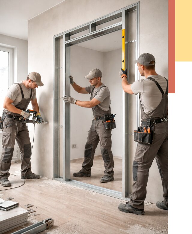 Устройство дверного проема в перегородке в Горячем Ключе от 4650 руб. под ключ | ОТДЕЛОЧНИК-Грч