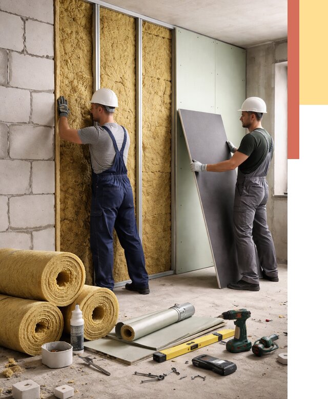 Шумоизоляция перегородок из блоков в Горячем Ключе от 1912 руб./м² — быстро и недорого | ОТДЕЛОЧНИК-Грч