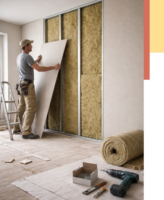 Перегородка из гипсокартона с шумоизоляцией в Горячем Ключе от 3224 руб. | ОТДЕЛОЧНИК-Грч