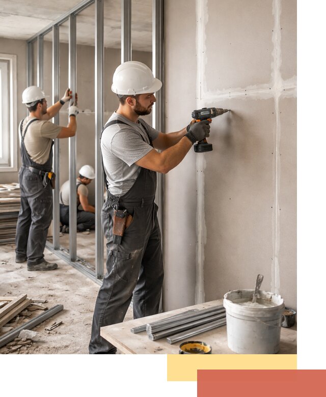 Перегородки из огнестойкого гипсокартона в Горячем Ключе под ключ