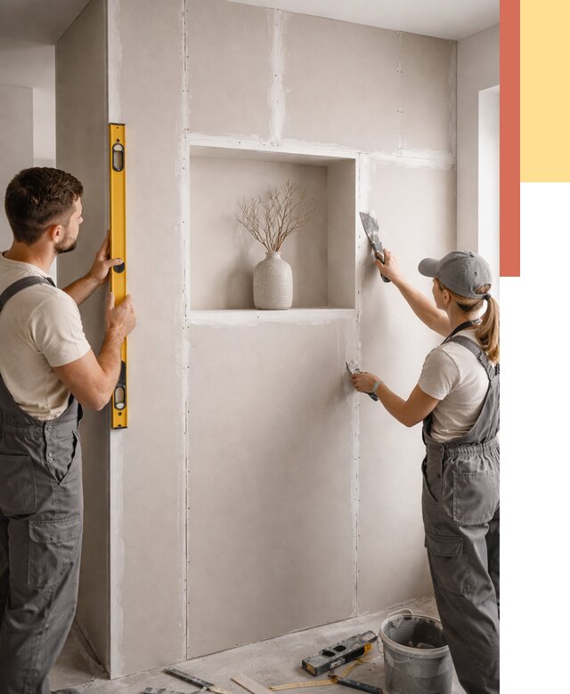 Перегородка из гипсокартона с нишей в Горячем Ключе от 3358 руб. под ключ | ОТДЕЛОЧНИК-Грч