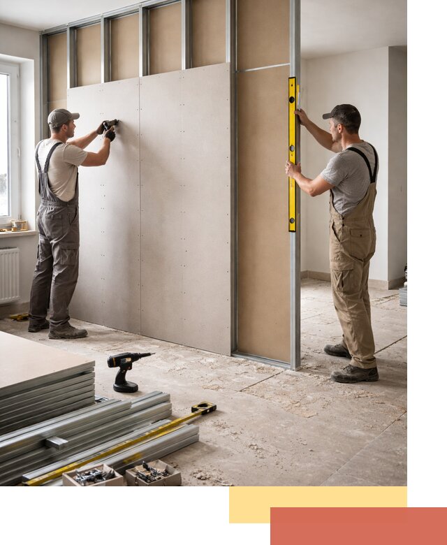 Зонирующая перегородка из гипсокартона под ключ в Горячем Ключе