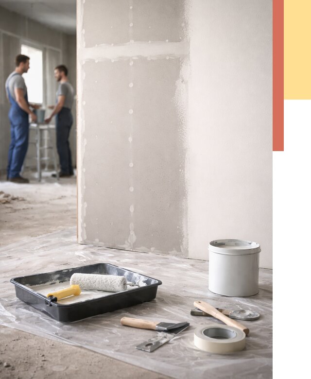 Покраска перегородок из гипсокартона в Горячем Ключе от 4650 руб. под ключ | ОТДЕЛОЧНИК-Грч