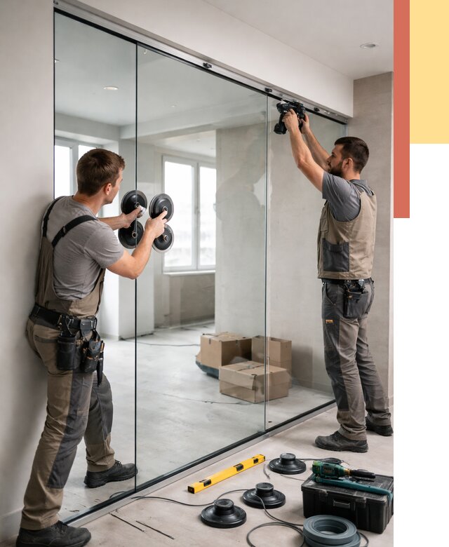 Монтаж стеклянных перегородок в Горячем Ключе от 6716 руб. | ОТДЕЛОЧНИК-Грч