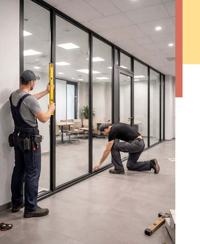 Каркасные стеклянные перегородки в Горячем Ключе под ключ от 9506 руб. | ОТДЕЛОЧНИК-Грч