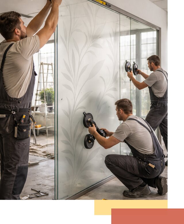 Стеклянные перегородки с рисунком на заказ в Горячем Ключе