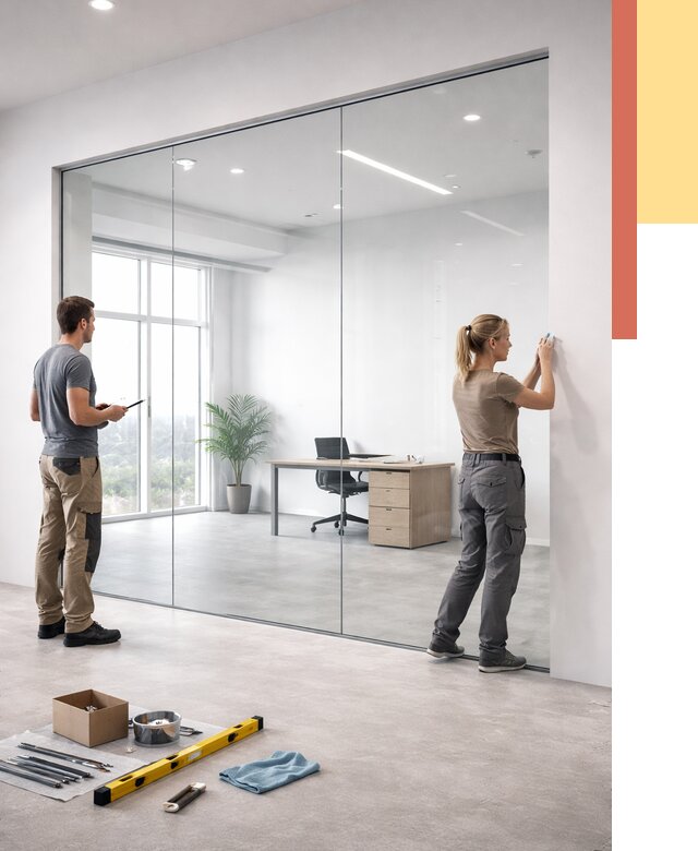 Перегородки из закаленного стекла в Горячем Ключе от 9816 руб. под ключ | ОТДЕЛОЧНИК-Грч