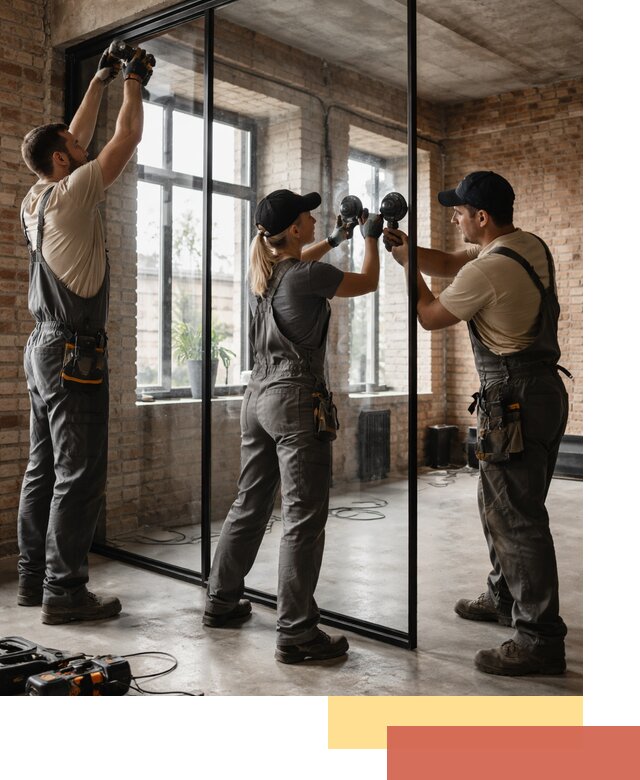 Стеклянные перегородки лофт — изготовление и монтаж в Горячем Ключе